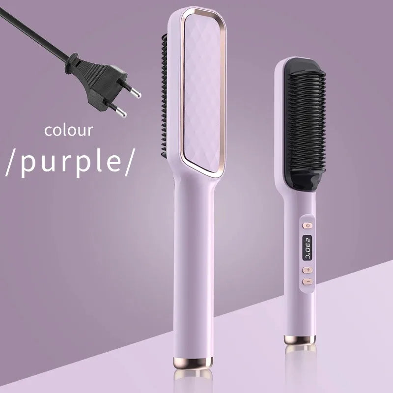Pieptene Electric de Îndreptat Părul – Portabil, Reîncărcabil USB