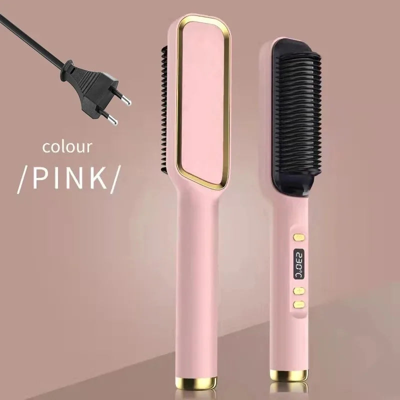 Pieptene Electric de Îndreptat Părul – Portabil, Reîncărcabil USB